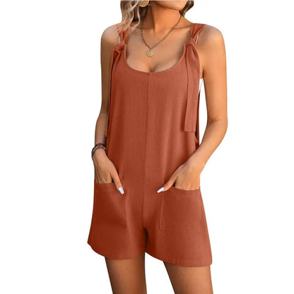 Odessa | Shorts Jumpsuit With Pockets Beach Straight Overall Pants