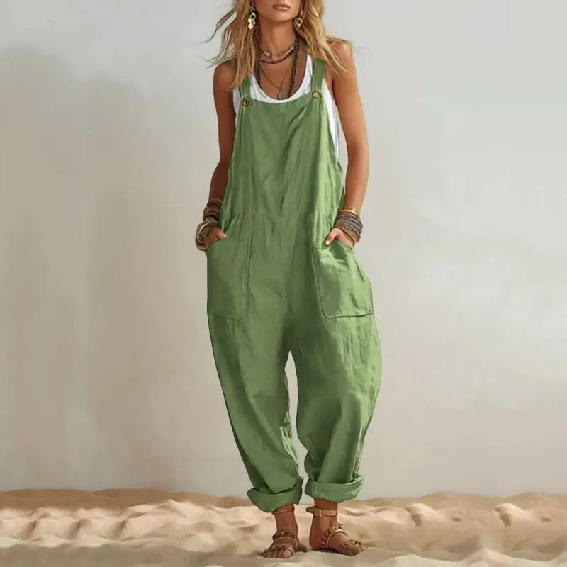 Odessa |  Loose-fitting Sleeveless Versatile Overall Jumpsuit