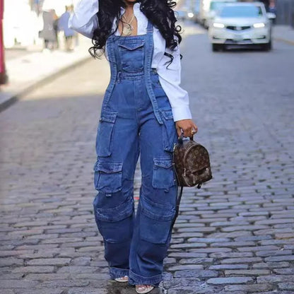 Florence | Fashion Loose Denim Jumpsuit