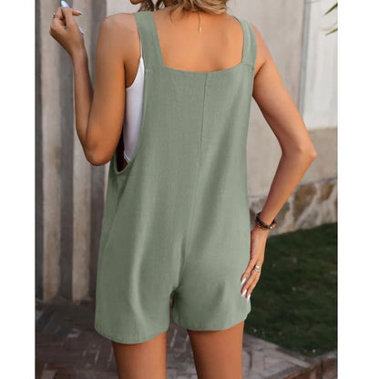 Odessa | Shorts Jumpsuit With Pockets Beach Straight Overall Pants