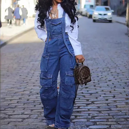 Florence | Fashion Loose Denim Jumpsuit