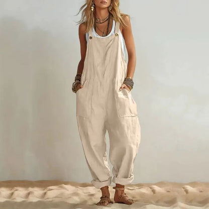 Odessa |  Loose-fitting Sleeveless Versatile Overall Jumpsuit