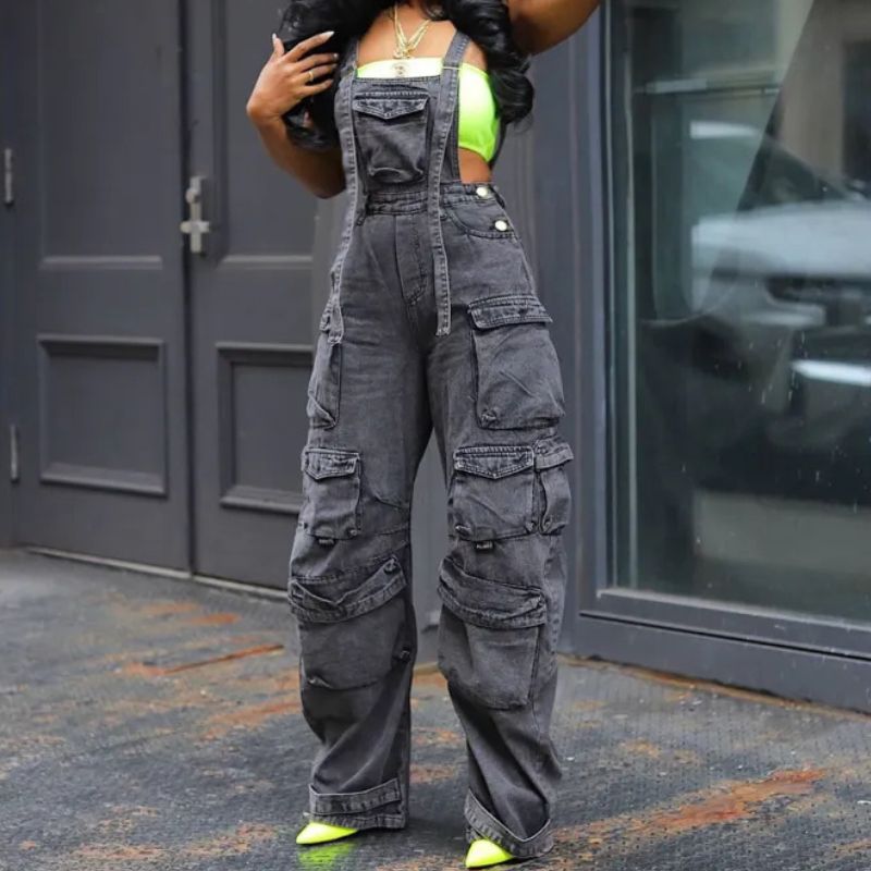 Florence | Fashion Loose Denim Jumpsuit