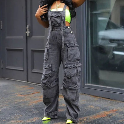 Florence | Fashion Loose Denim Jumpsuit