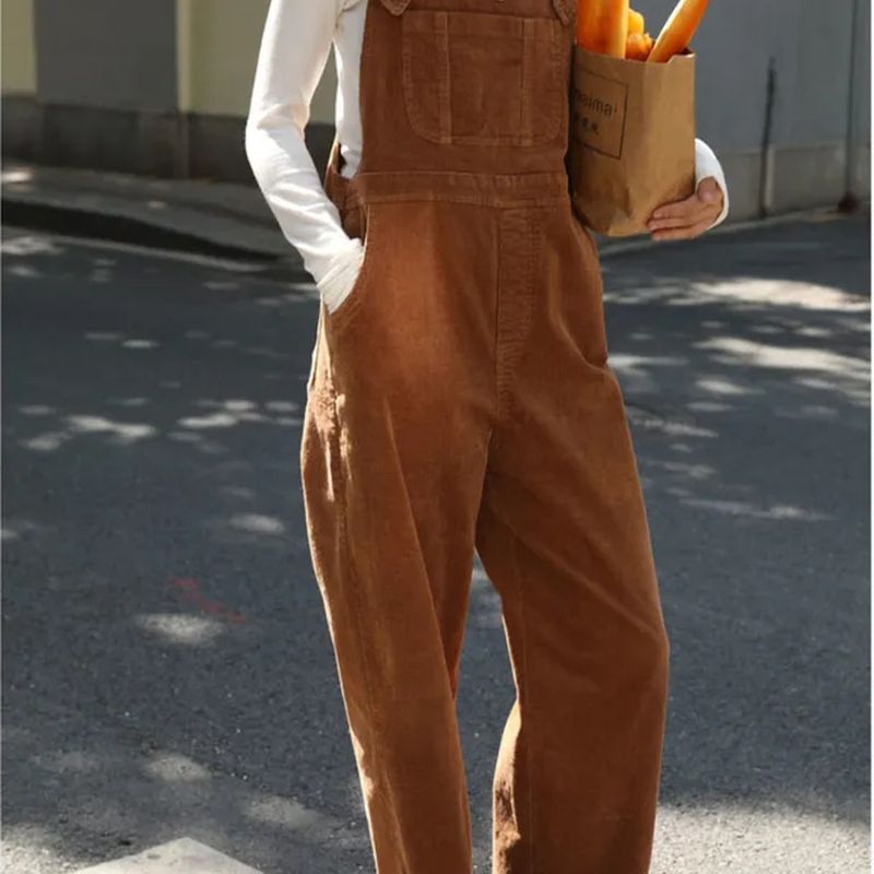 Margot | Corduroy  Casual Suspender Trousers