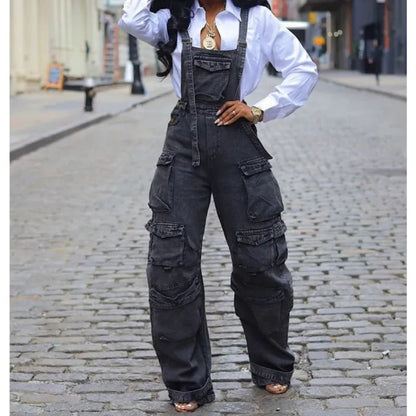 Florence | Fashion Loose Denim Jumpsuit