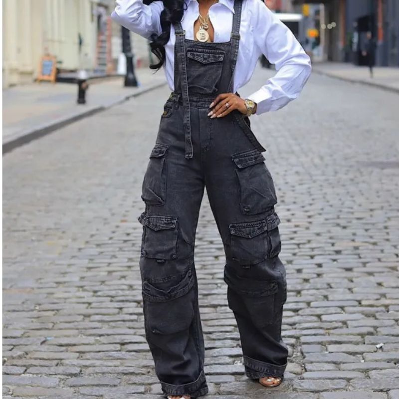 Florence | Fashion Loose Denim Jumpsuit