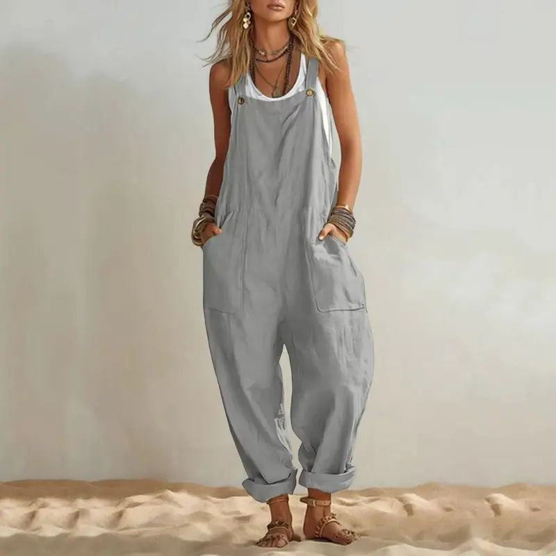 Odessa |  Loose-fitting Sleeveless Versatile Overall Jumpsuit