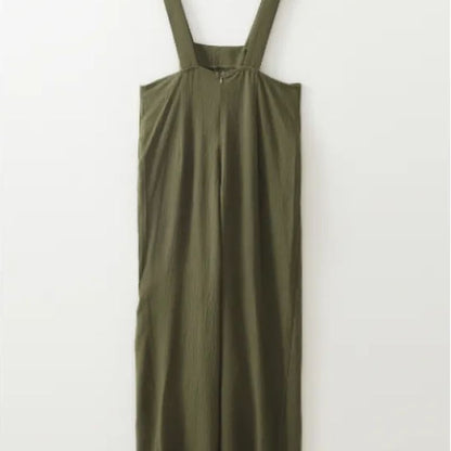 Isadora | Jungle Green Buttoned Straight Leg Overall