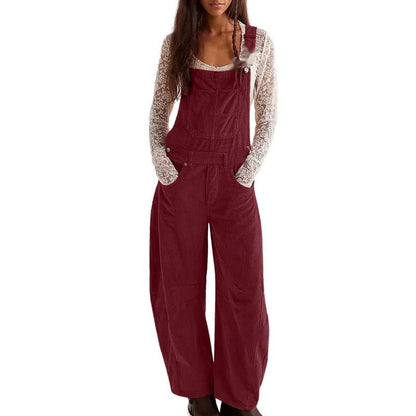 Gabriella | Corduroy Overalls Wide-Leg Casual Jumpsuits