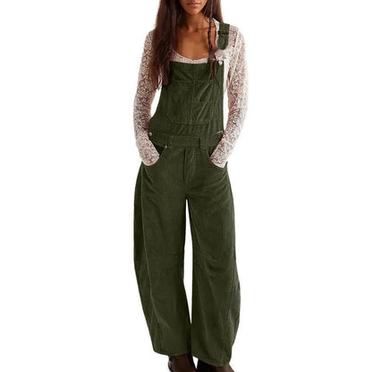 Gabriella | Corduroy Overalls Wide-Leg Casual Jumpsuits