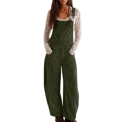 Gabriella | Corduroy Overalls Wide-Leg Casual Jumpsuits
