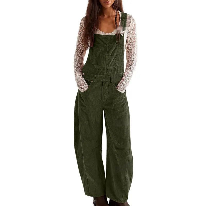 Gabriella | Corduroy Overalls Wide-Leg Casual Jumpsuits