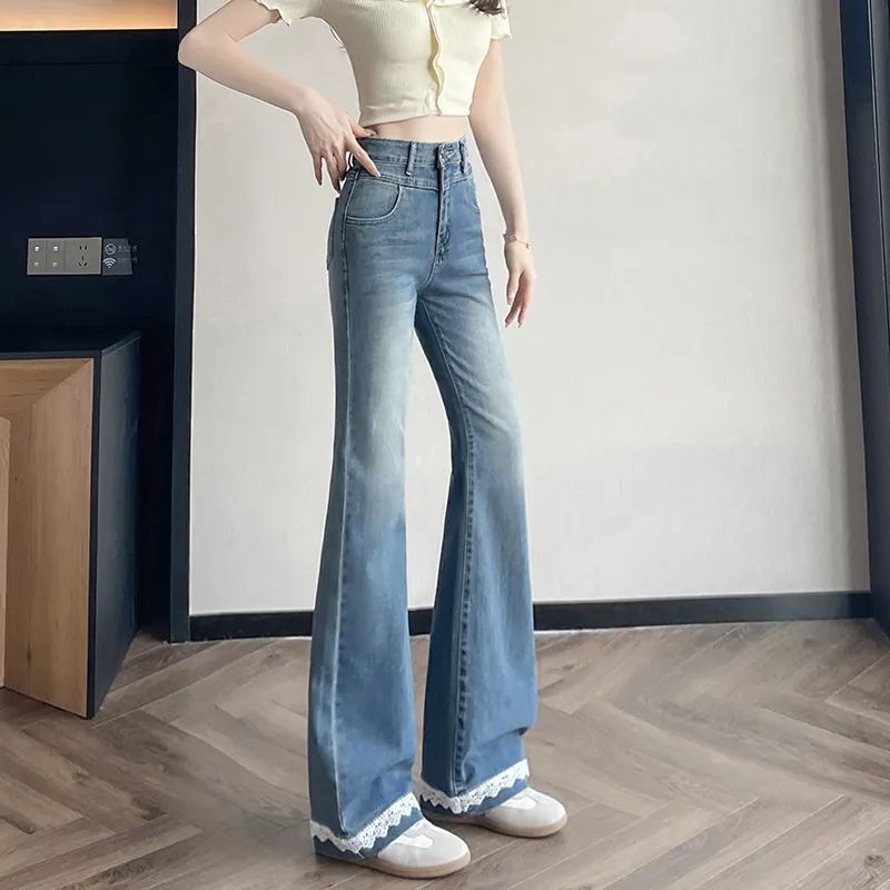 Women’s Lace Denim Bell Bottom Pants