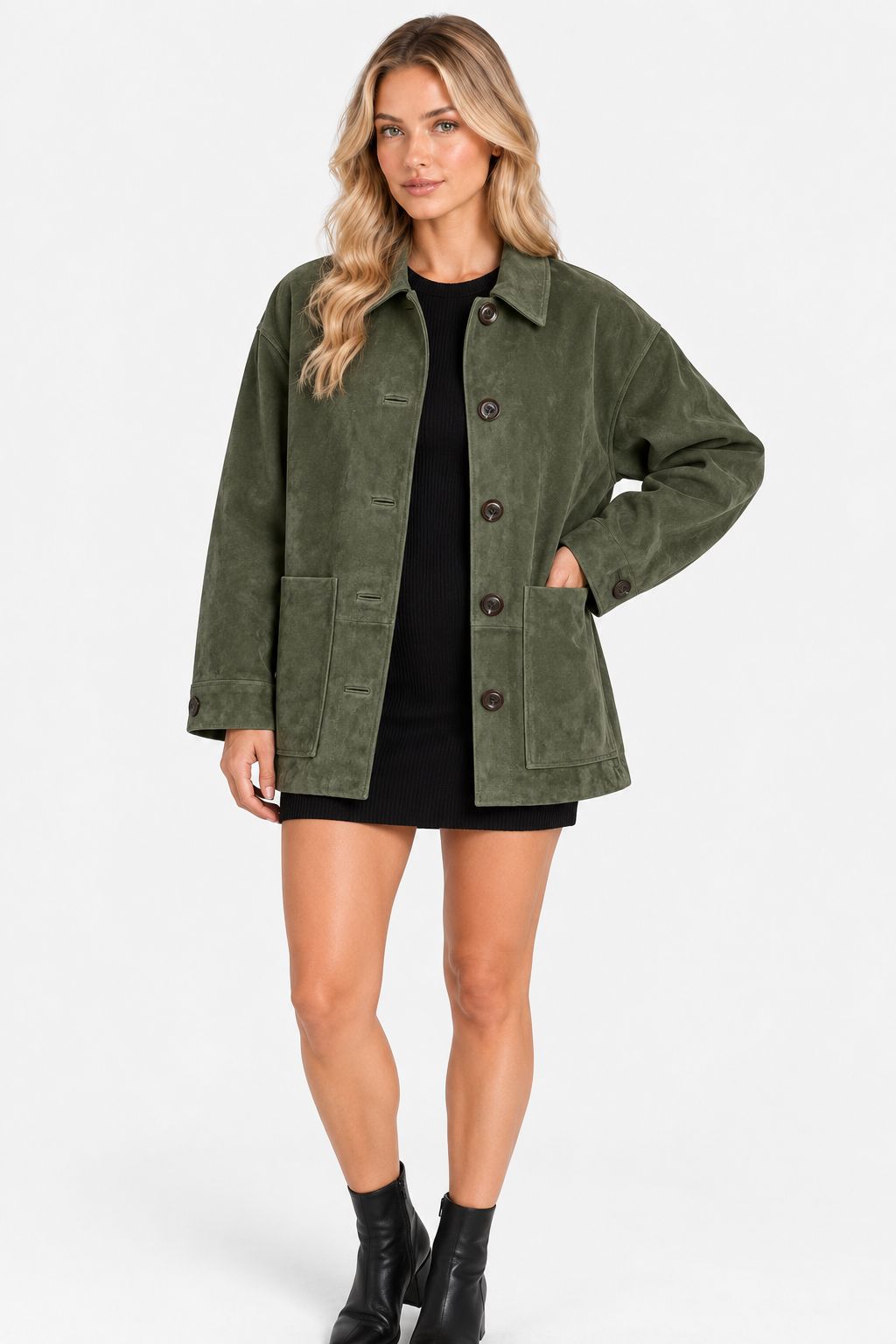 Dianne | Vintage Button-Down Suede Shacket