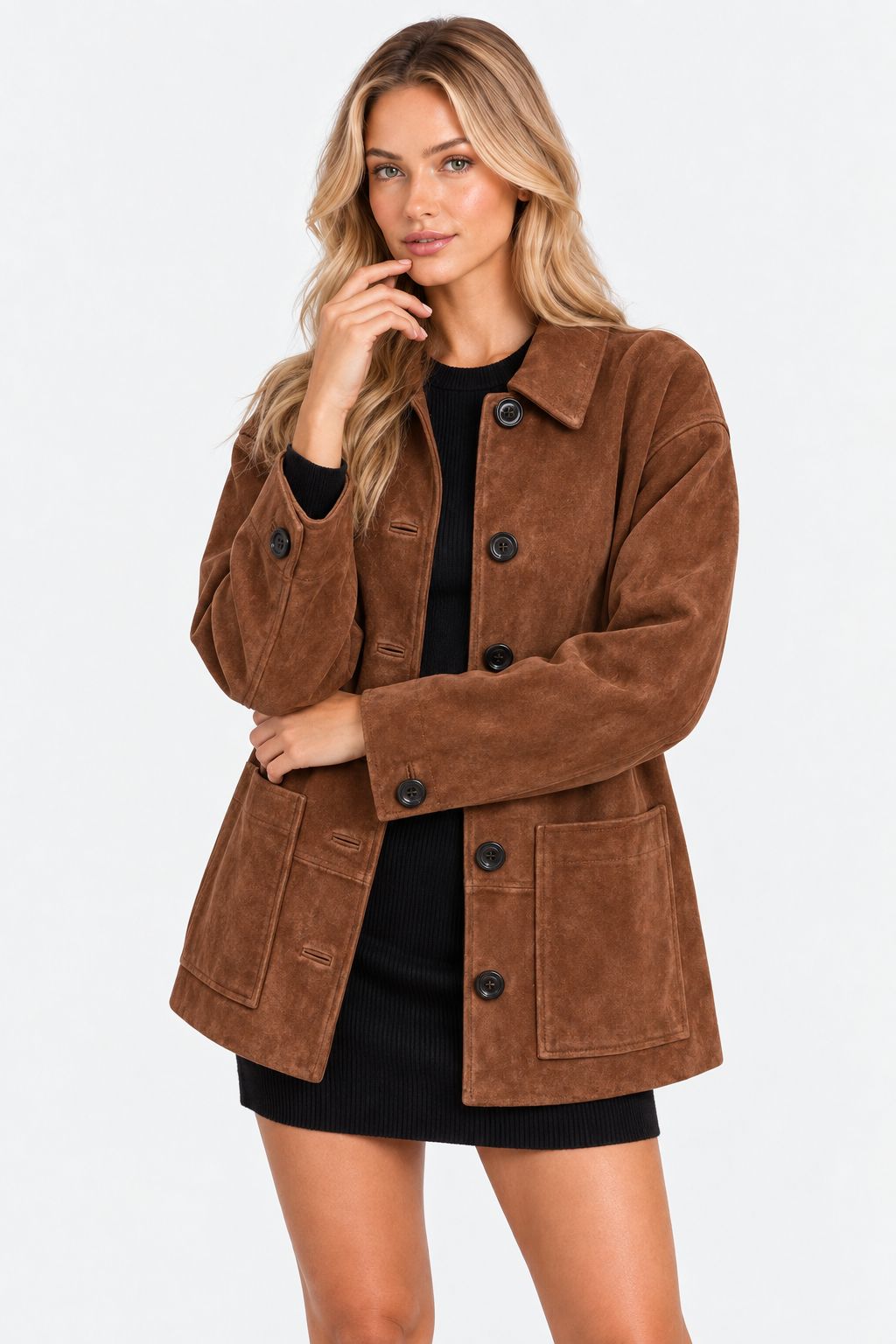 Dianne | Vintage Button-Down Suede Shacket