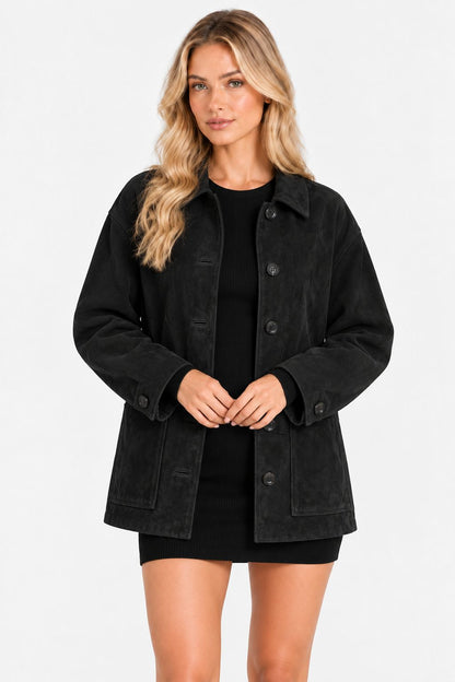 Dianne | Vintage Button-Down Suede Shacket