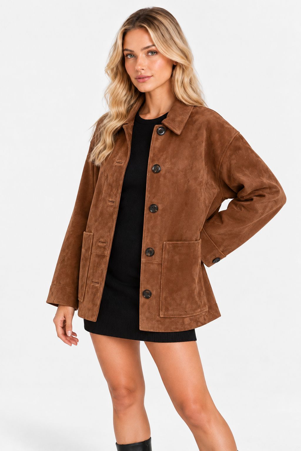 Dianne | Vintage Button-Down Suede Shacket