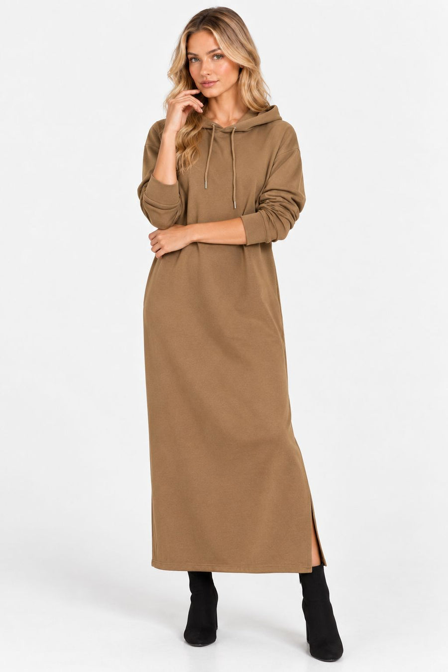 Relaxed Pocket Crewneck Sweatshirt — Khaki Brown