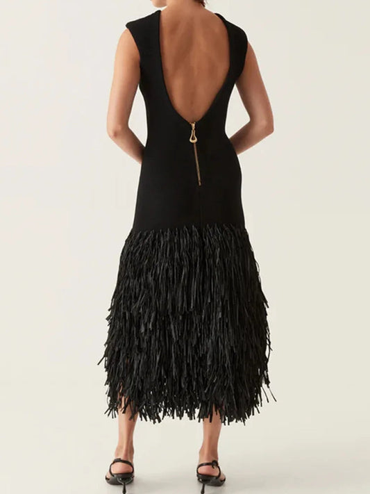 Helga® | Long dress with fringes
