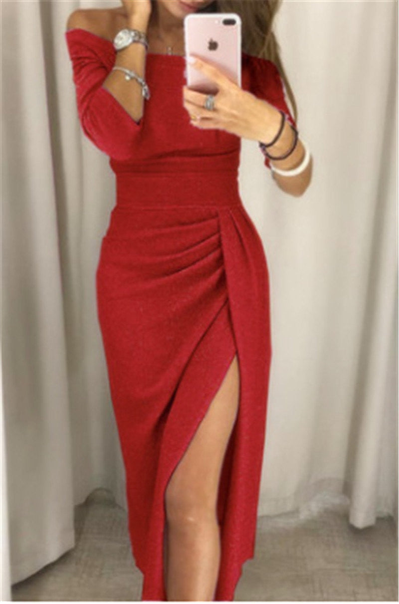 Lucía® | Glitter dress with off-the-shoulder shoulders