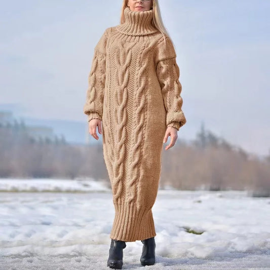 Reina | Winter turtleneck sweater, casual knitted dress