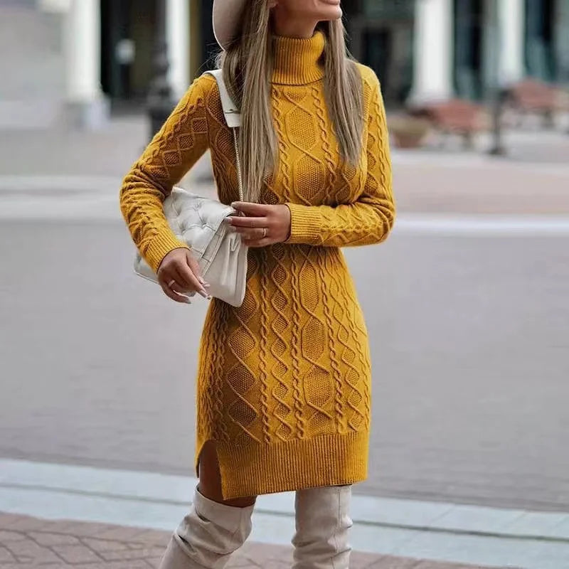 Zulema® | Women's knitted dress with high neckline