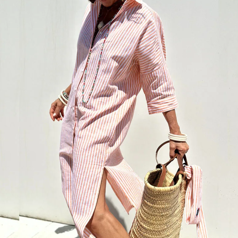 Abigail® | Elegant striped shirt dress