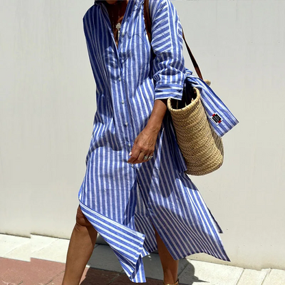 Abigail® | Elegant striped shirt dress