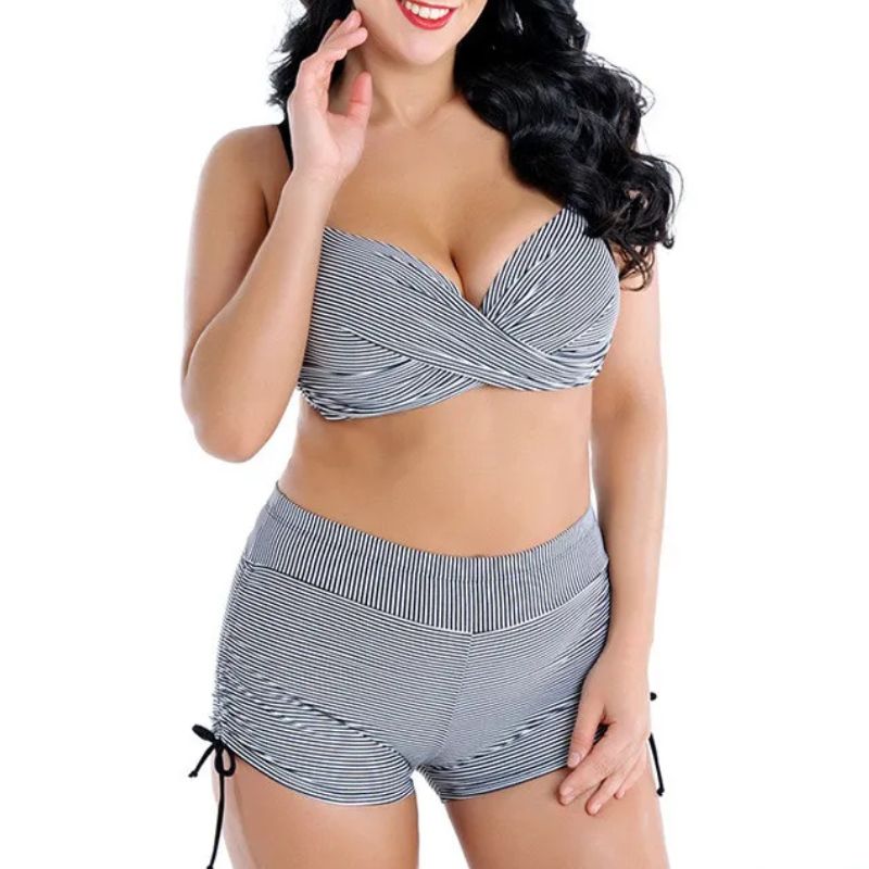 Skye | Plus-Size High-Waisted Pants Bikini — Black