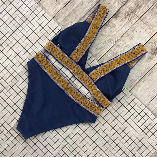 Haven | Colorblock High-Waist Triangle Bikini