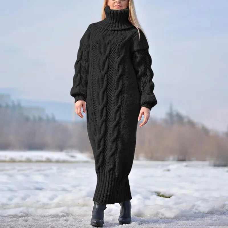 Reina | Winter turtleneck sweater, casual knitted dress