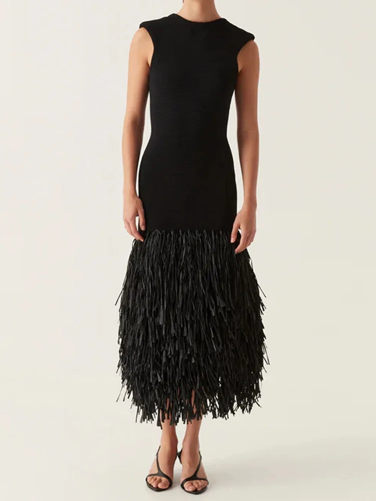 Helga® | Long dress with fringes