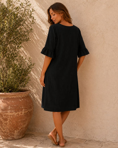 Sienna Cotton Button Beach Dress