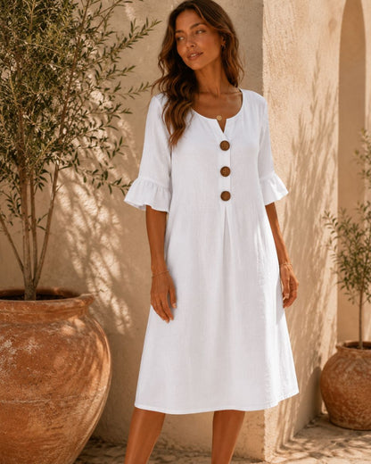 Sienna Cotton Button Beach Dress