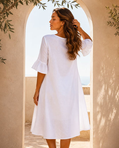 Sienna Cotton Button Beach Dress