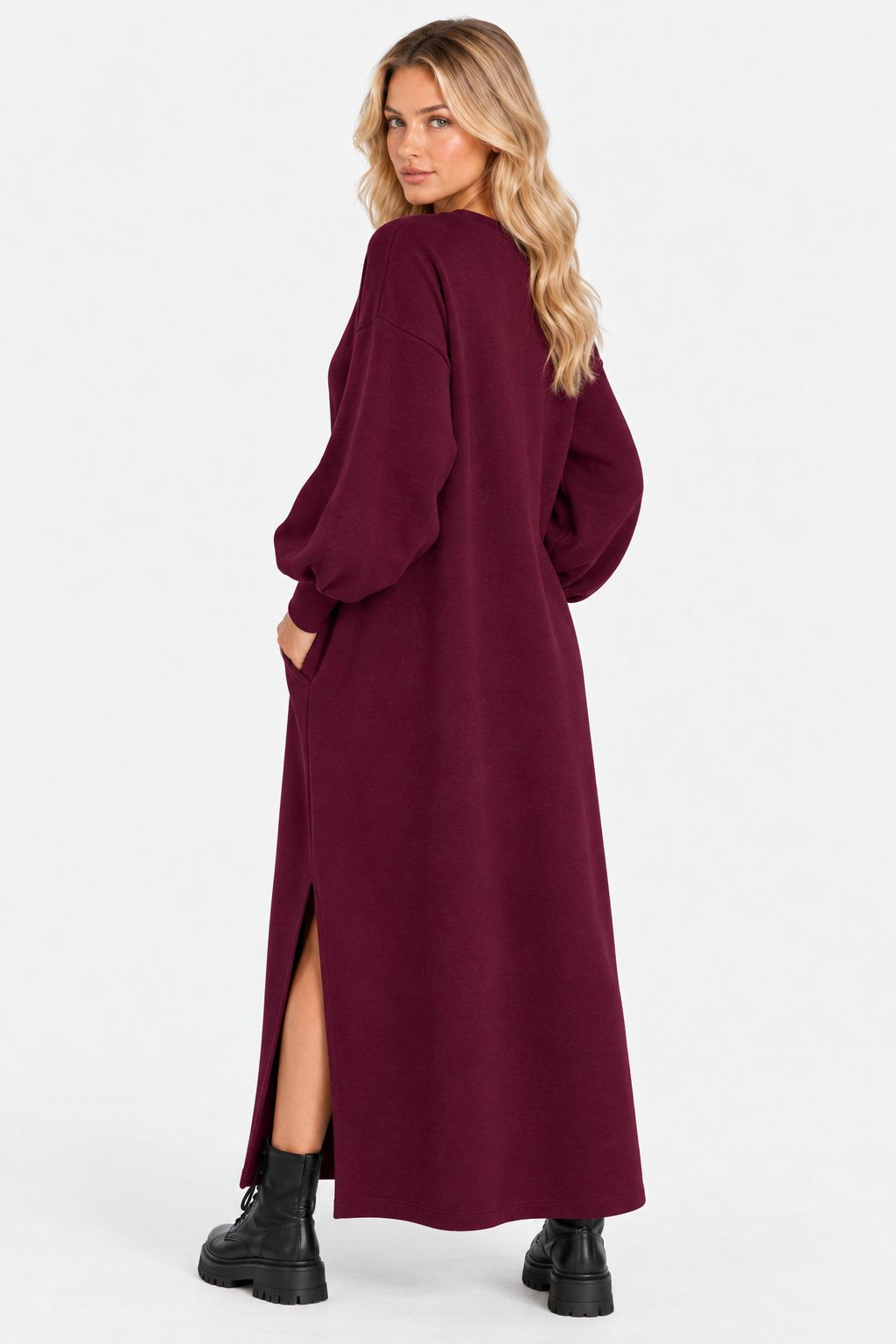 Freya® | Crew-Neck Sweatshirt Dress with Side Slit
