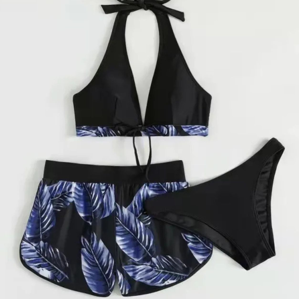 Kai | 3-Piece Leaf Print Bikini Set