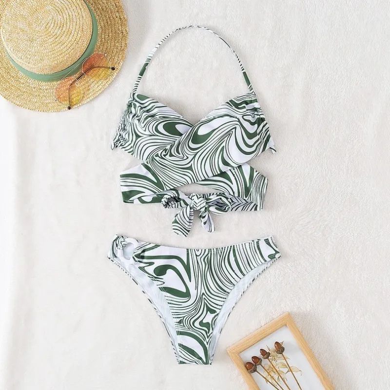 Mandy | Halter Swimsuit Split Cross