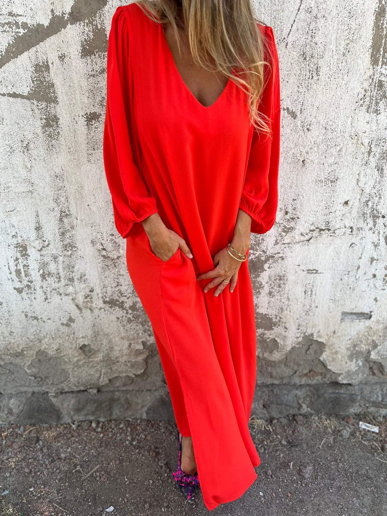Teresa® | Elegant women's V-neck maxi dress