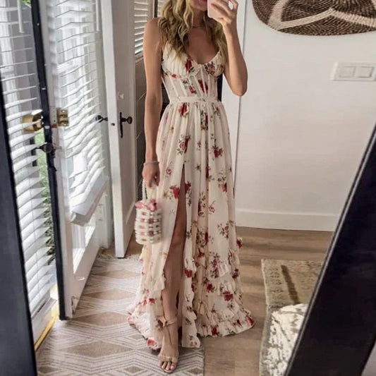 Mia® | Floral Long Dress With Slit