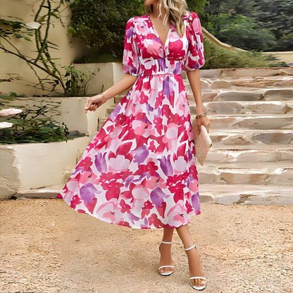 Adela® | V-Neck Midi Dress