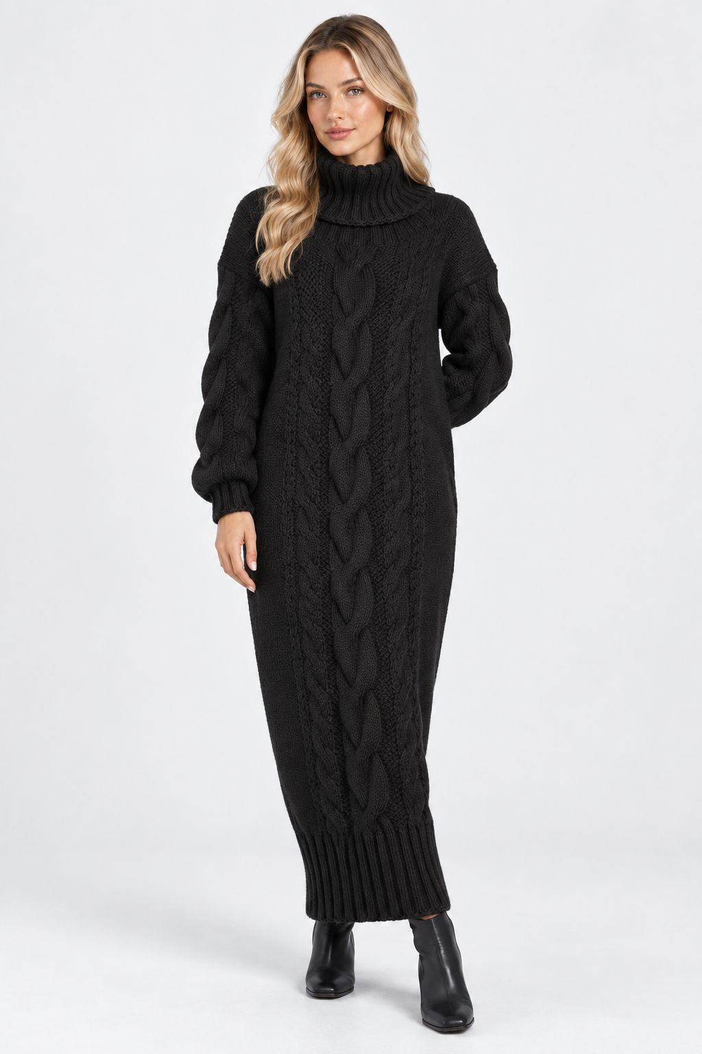 Saskia® | Cozy Turtleneck Knitted Winter Dress