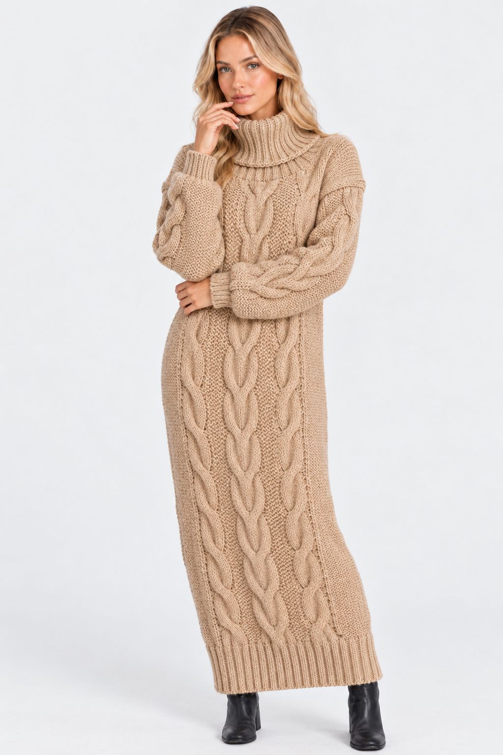 Saskia® | Cozy Turtleneck Knitted Winter Dress
