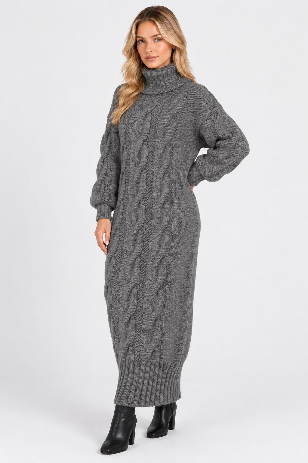 Saskia® | Cozy Turtleneck Knitted Winter Dress