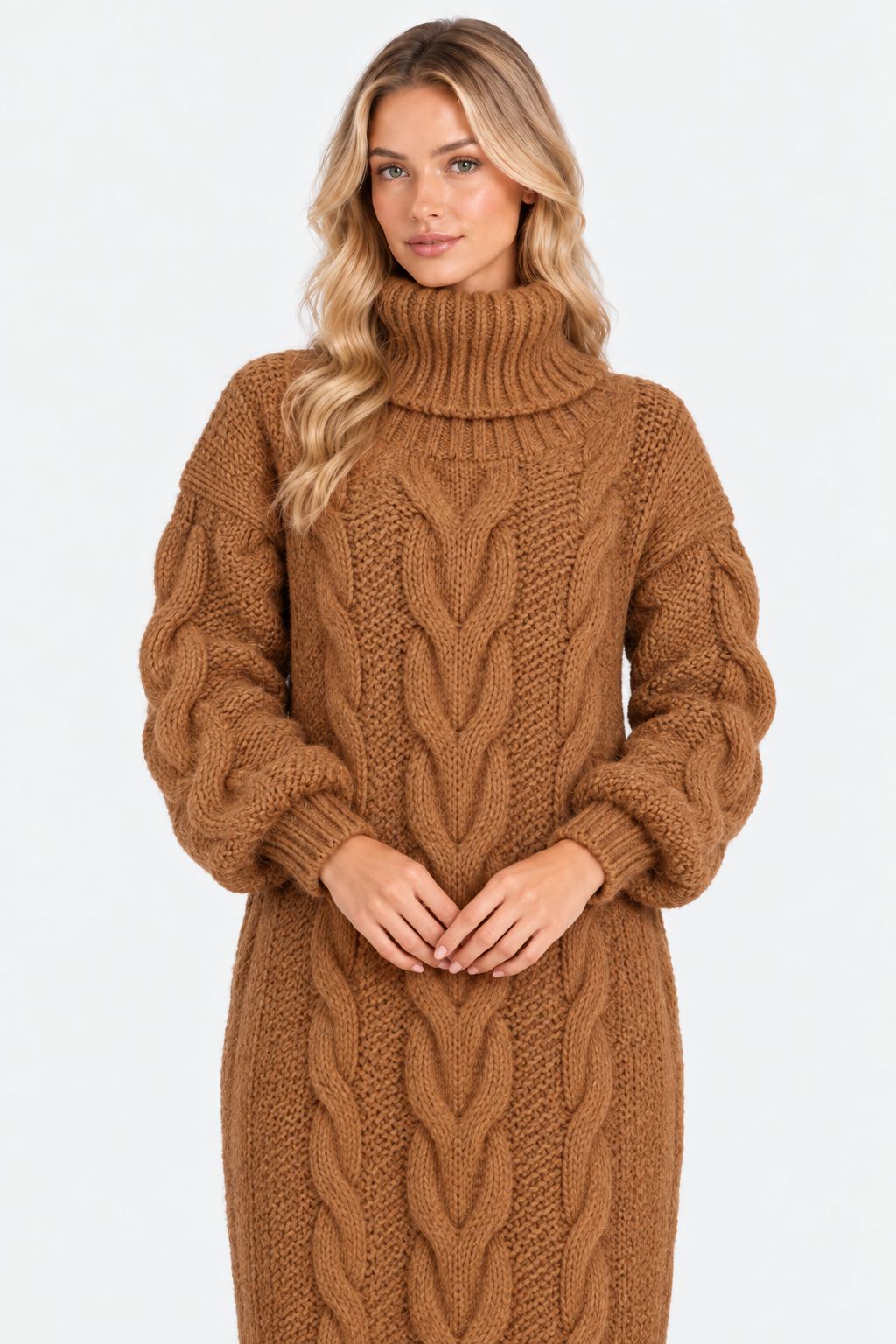 Saskia® | Cozy Turtleneck Knitted Winter Dress