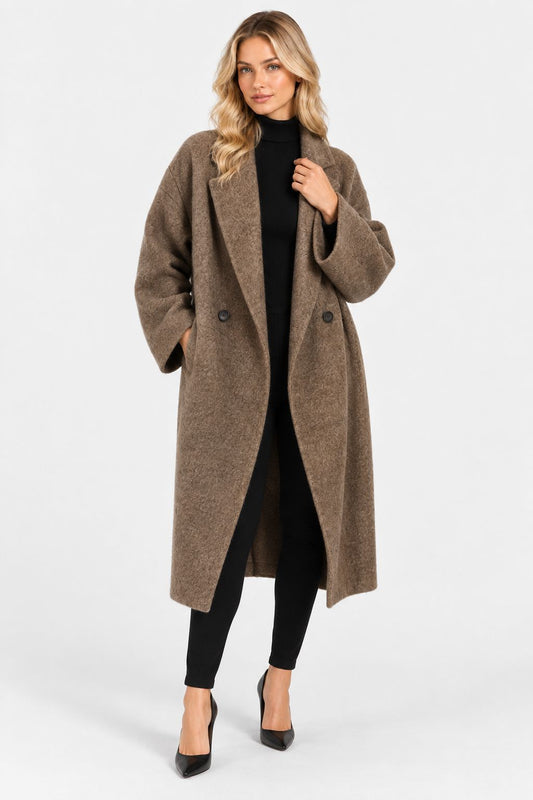 Elowen | Double-Breasted Long Wool Coat