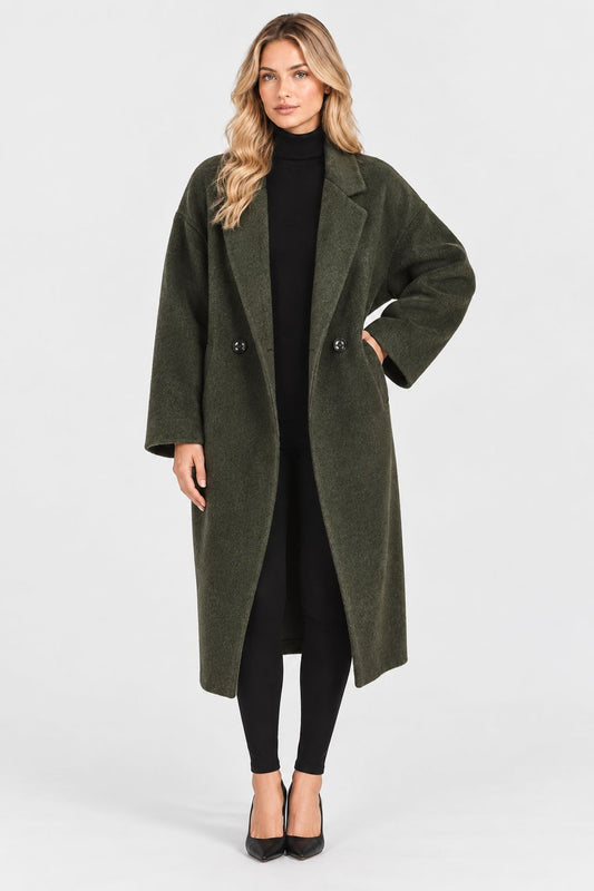 Elowen | Double-Breasted Long Wool Coat