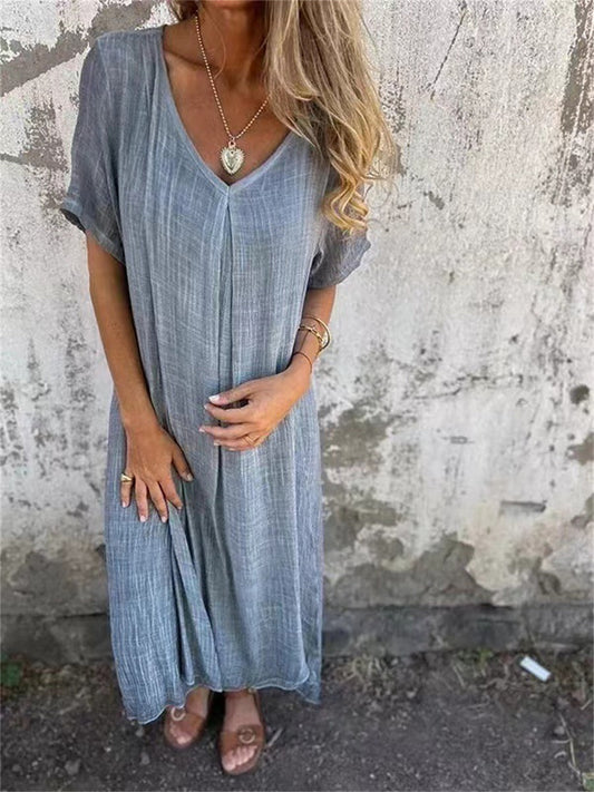 Carmen® | Women's Elegant V-Neck Midi Dress