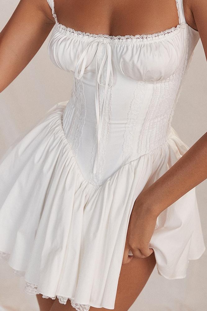 Rosa® | Lace Corset Mini Puff Dress